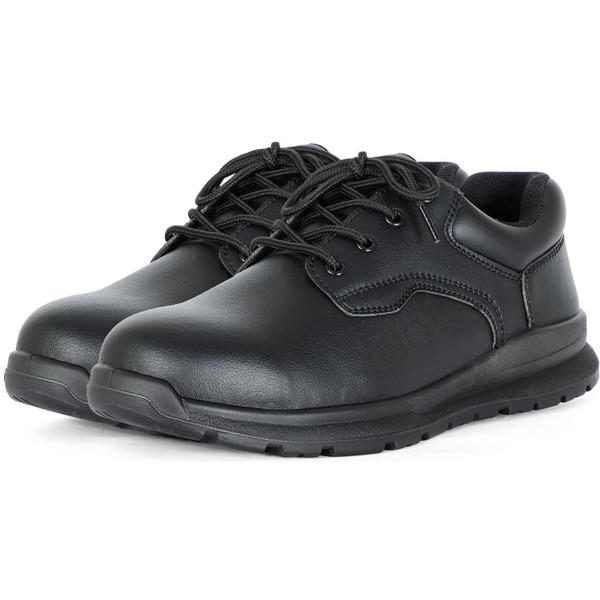 JB's Microfibre Lace Up Steeltoe Shoe Black