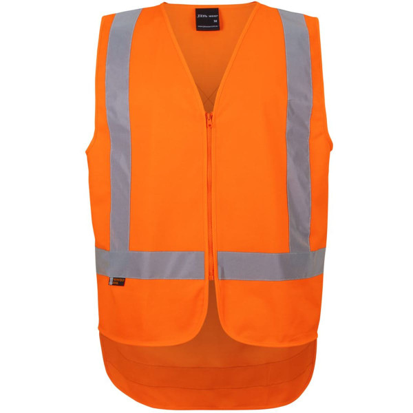 JB's Nsw/Qld Rail (D+N) Zip Xback Safety Vest Orange