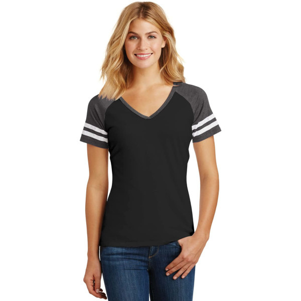 District Made Ladies Game V-Neck Tee