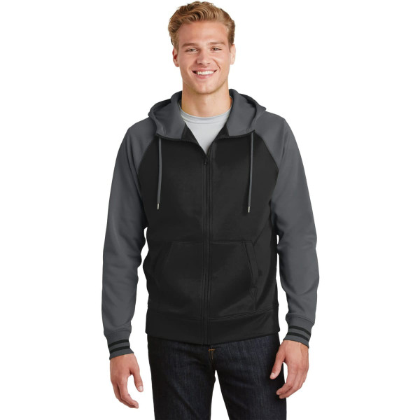 Sport-Tek Sport-Wick Varsity Fleece Full-Zip Hooded Jacket
