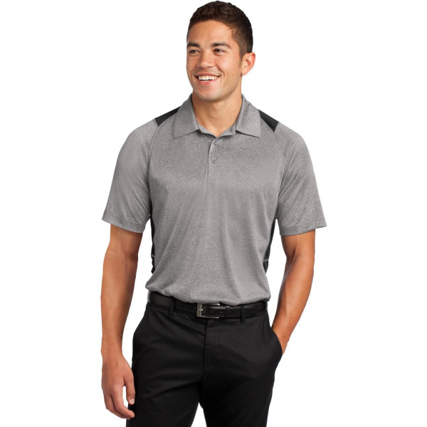 Sport-Tek Heather Colorblock Contender Polo