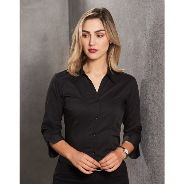 Ladies' 3/4 sleeve teflon shirt