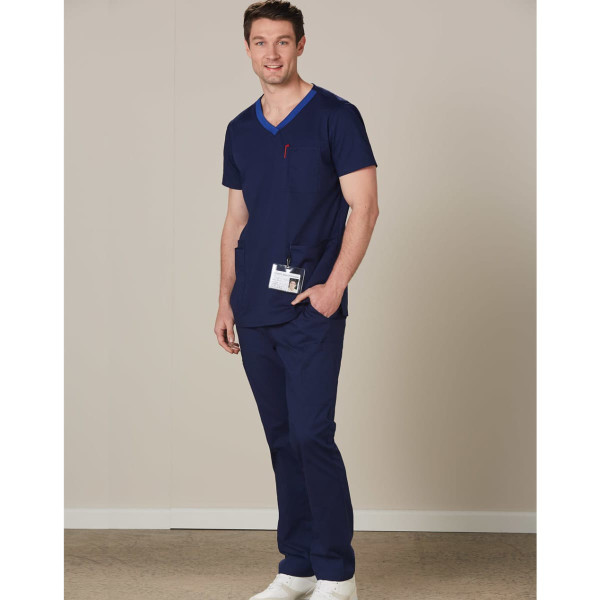 Men's Contrast Colour S/S Scrub Top