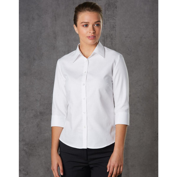 Women's Mini Herringbone 3/4 Sleeve Shirt