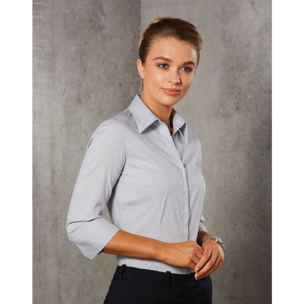 Women's Ticking Stripe 3/4 Sleeve Shirt
