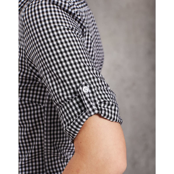 Women's Gingham Check Roll-up L/S Shirt