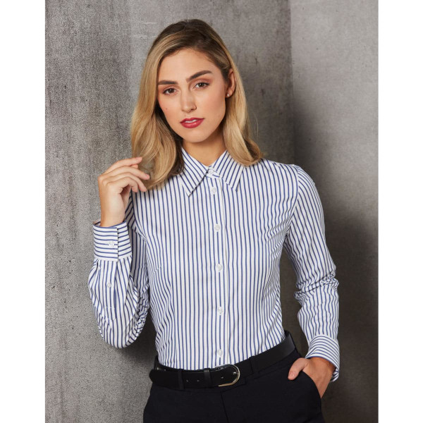 Women's Sateen Stripe L/S Shirt