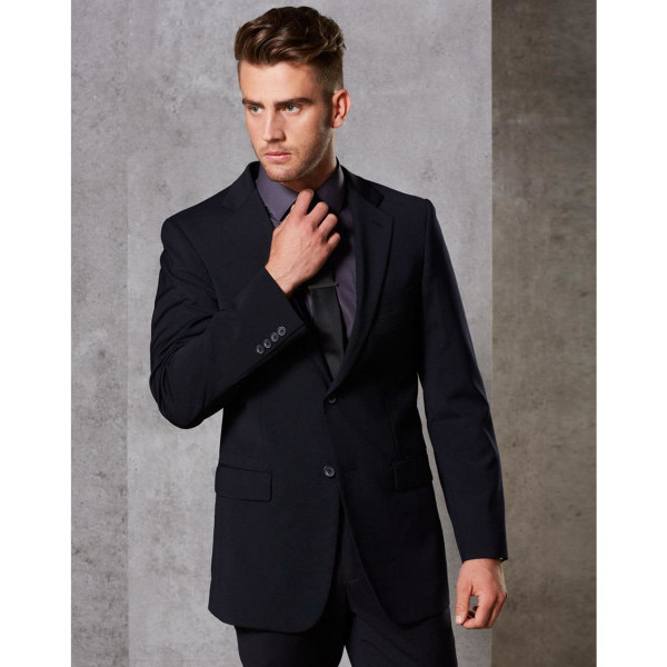 Men's Two Buttons Jacket in Wool Stretch