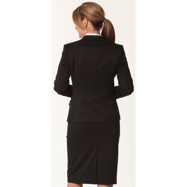 Women's One Button Cropped Jacket in Poly/Viscose Stretch