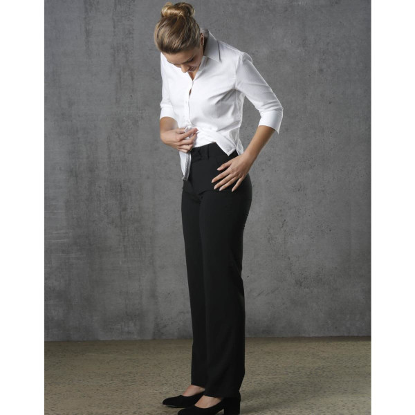 Women's Low Rise Pants in Poly/Viscose Stretch Stripe