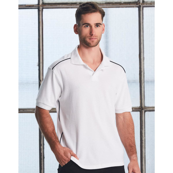 Men's pure cotton contrast piping