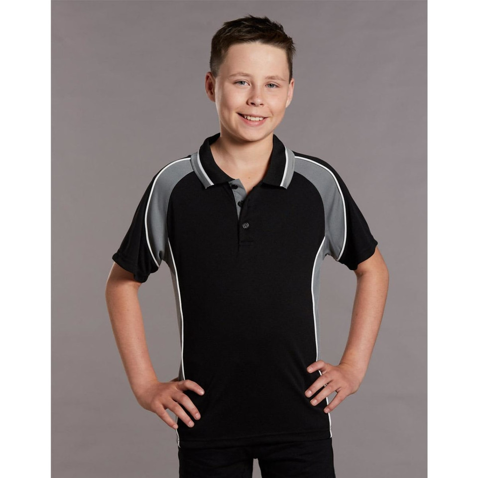 Kids' mini waffle CoolDry Polo