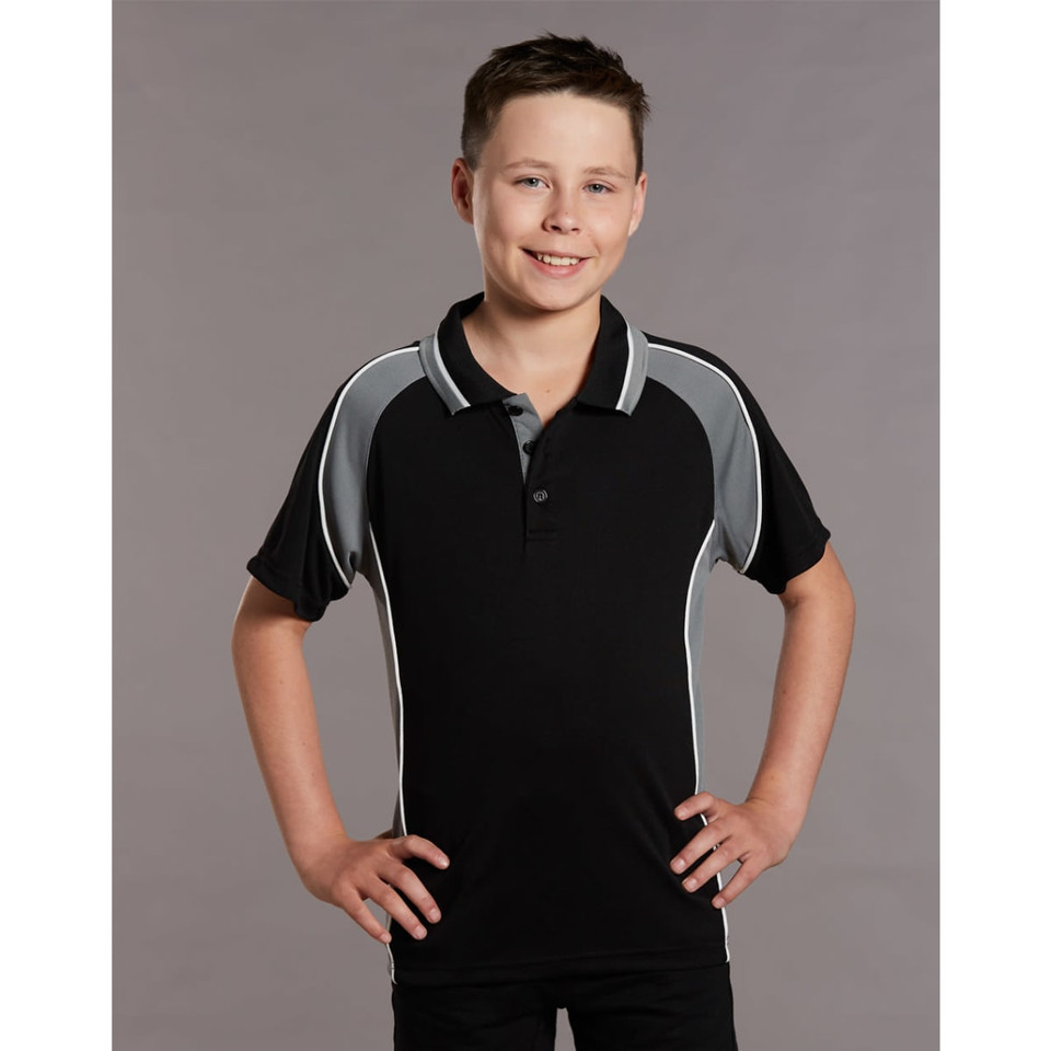 Kids' mini waffle CoolDry Polo