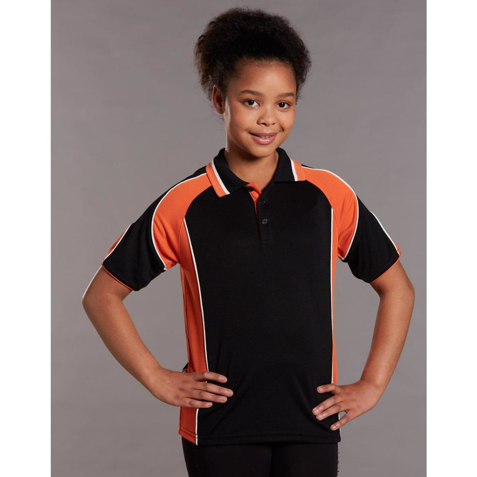 Kid's Cooldry Contrast Polo With Sleeve Panel