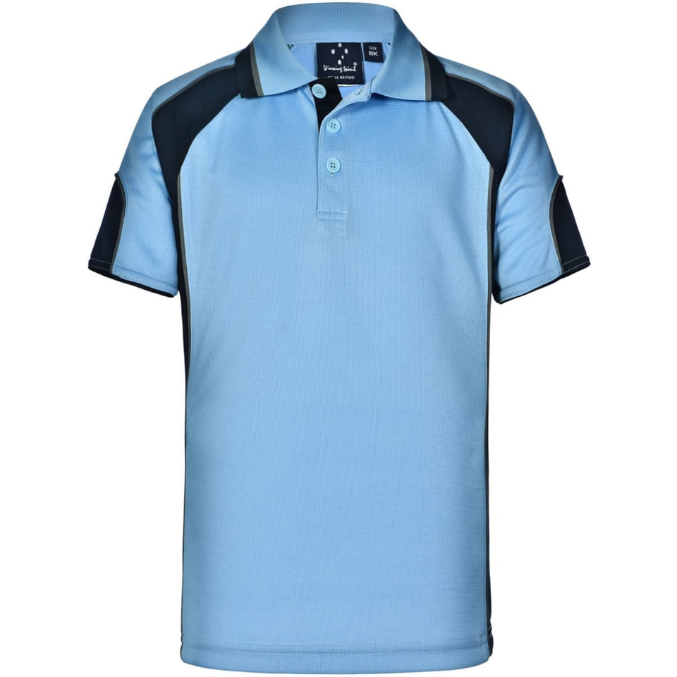 Kid's Cooldry Contrast Polo With Sleeve Panel