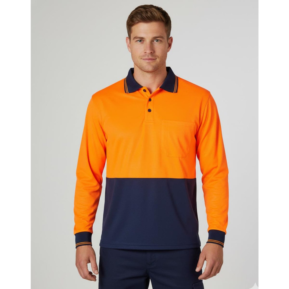 Hi-Vis cooldry safety polo L/S