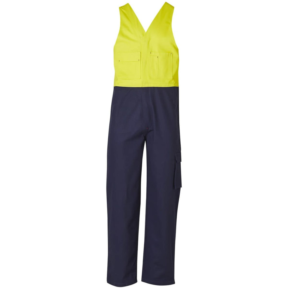 Hi-His Two Tone Men's Cotton Drill Action Back Overall-Regular