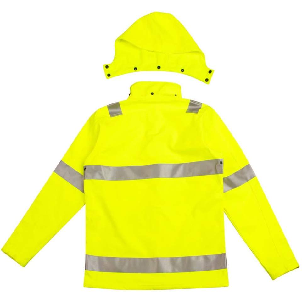 Hi-Vis Softshell Hooded Jacket With 3M Tape