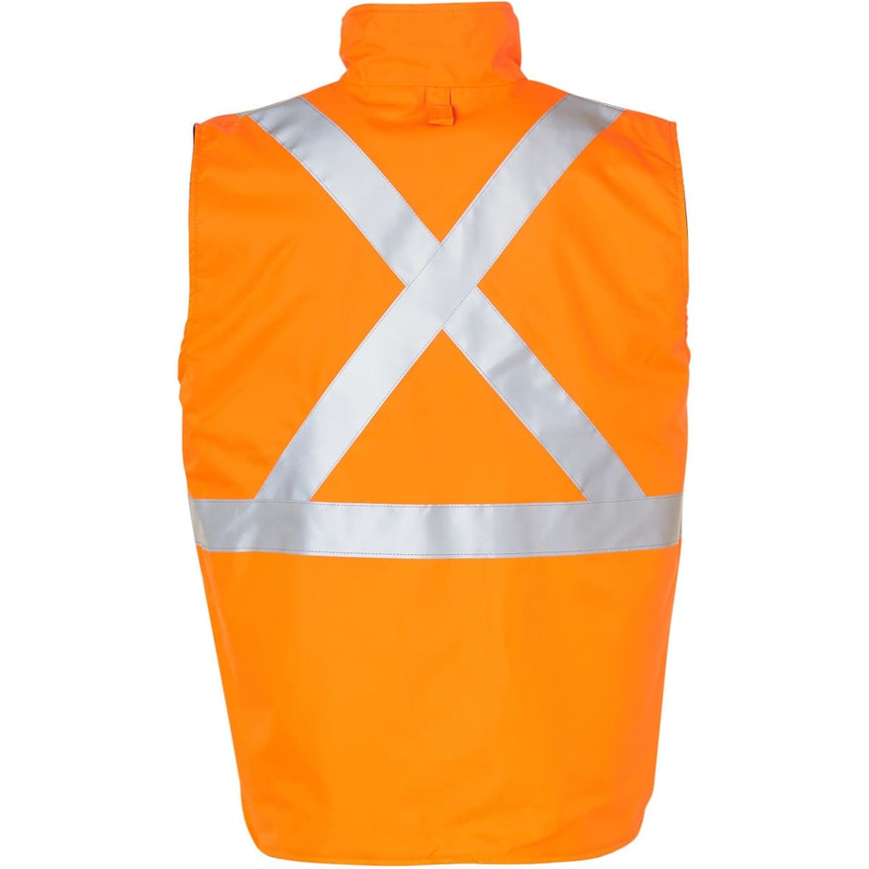 Hi-Vis Reversible Safety Vest With X Pattern 3M Tapes