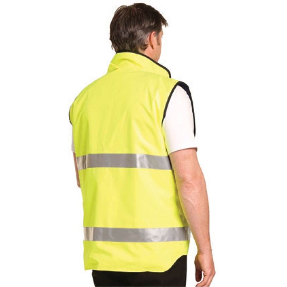 Hi-Vis Reversible Mandarine Collar Safety Vest With 3M Tapes