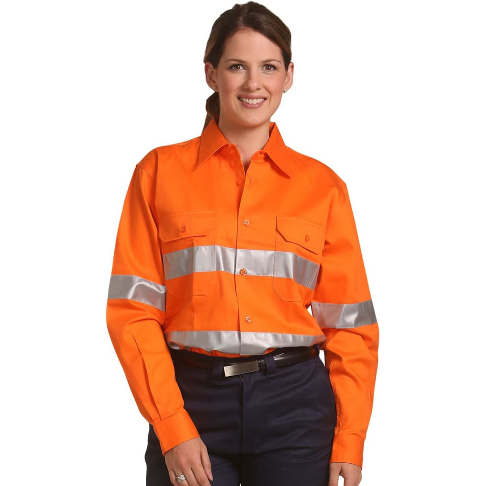 Men's Hi-Vis L/S Drill Shirt With 3M Tapes