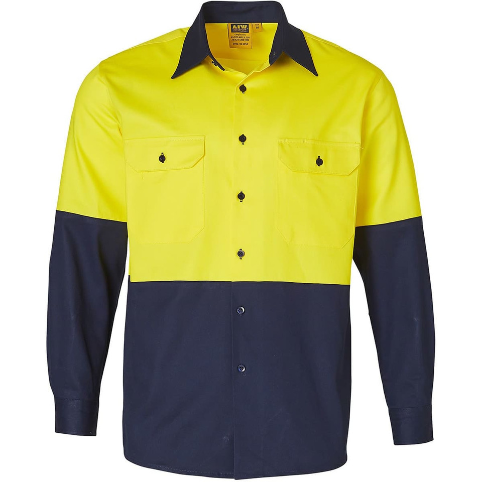 Hi-Vis cotton drill shirt L/S