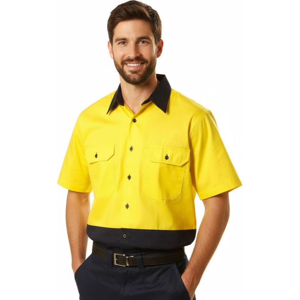 Hi-Vis two tone S/S cotton work shirt