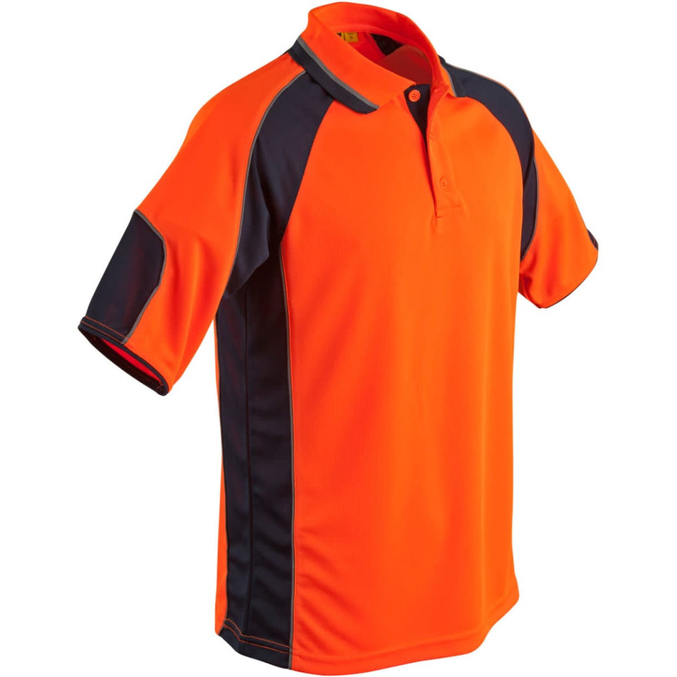 Men's Hi-Vis Cooldry Contrast Polo with Sleeve Panels