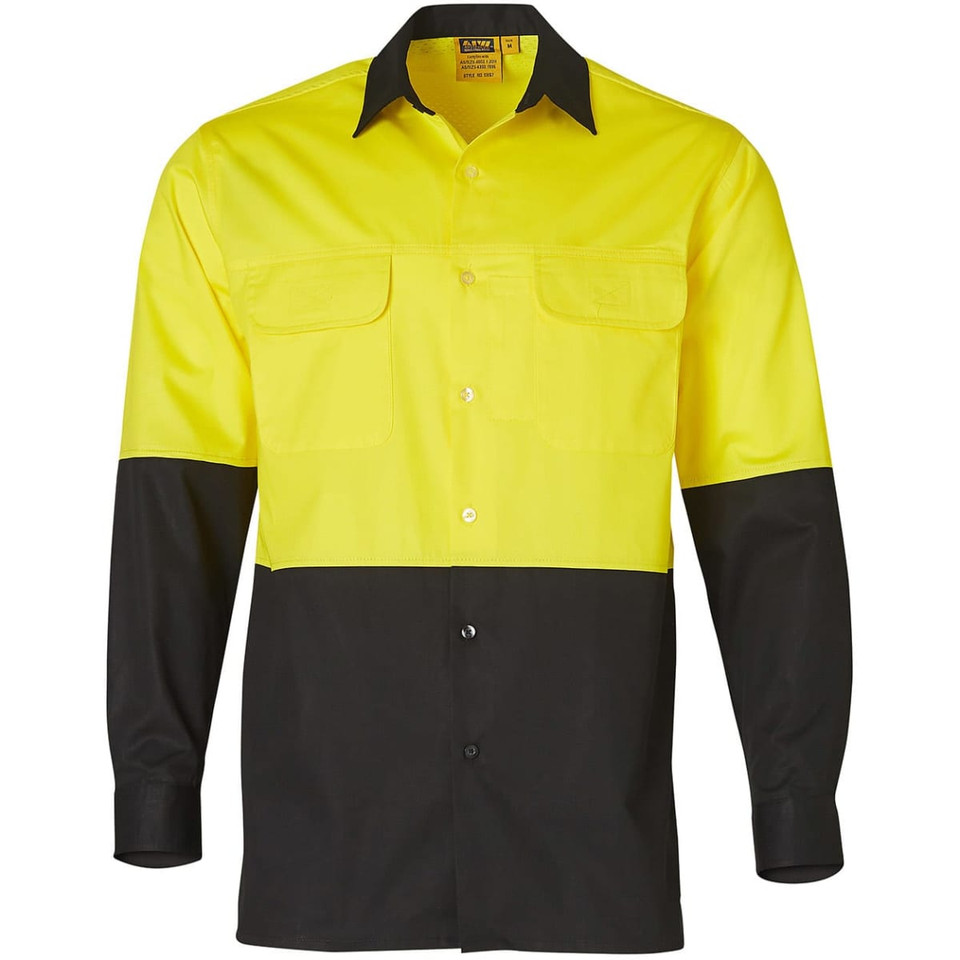 Men's Two Tone Cool Breeze L/S Cotton Safety Shirt