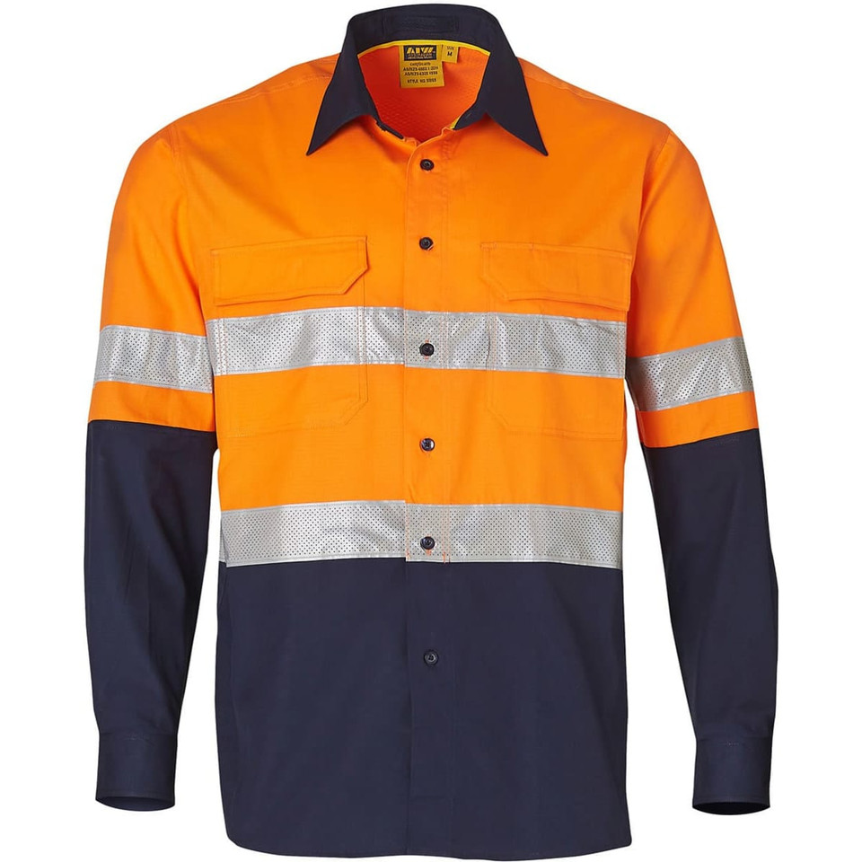 Hi-Vis Cotton Rip-Stop L/S Shirt 3M Tape