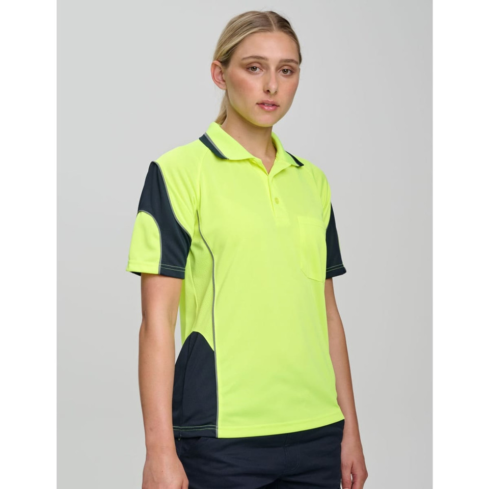 Cooldry Hi-Vis Mini Waffle Safety Polo