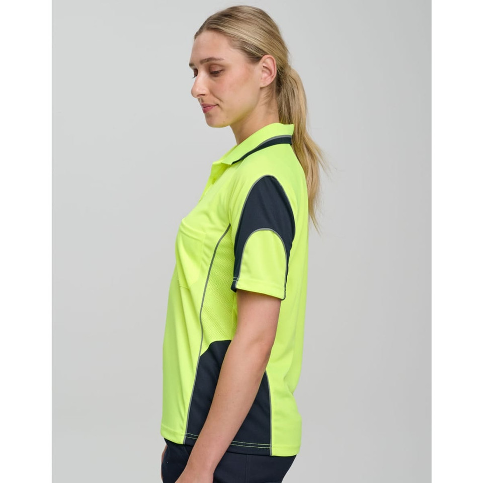 Cooldry Hi-Vis Mini Waffle Safety Polo