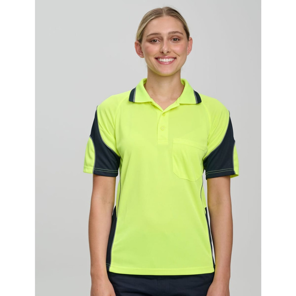 Cooldry Hi-Vis Mini Waffle Safety Polo