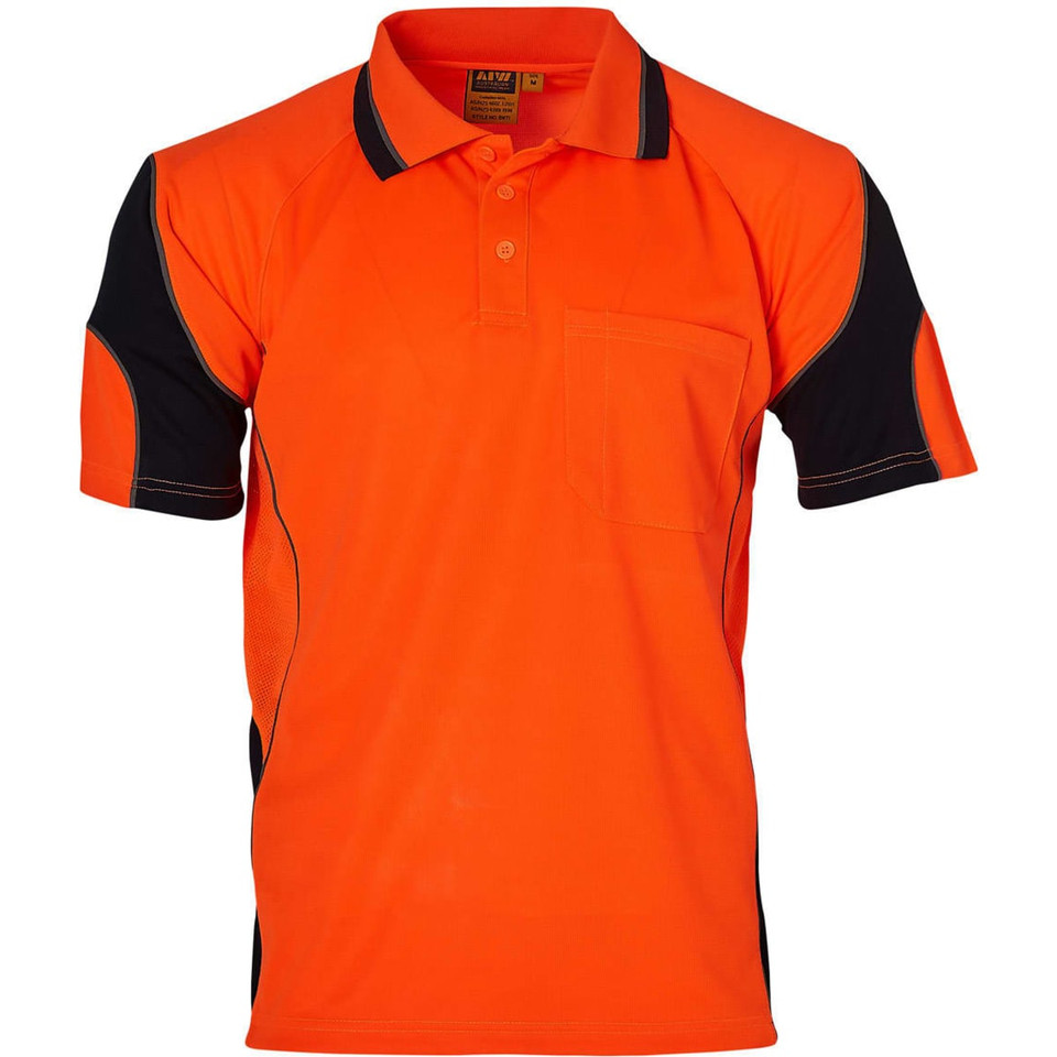 Cooldry Hi-Vis Mini Waffle Safety Polo
