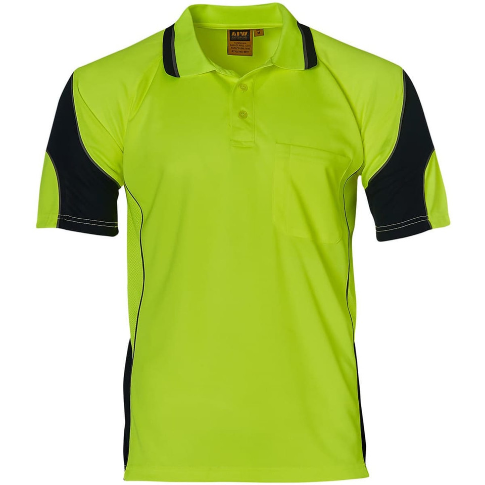 Cooldry Hi-Vis Mini Waffle Safety Polo