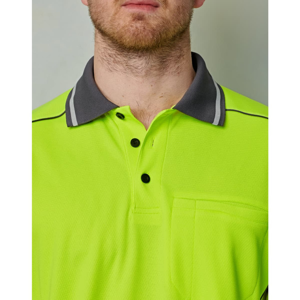 Hi-Vis Bamboo Charcoal Vented S/S Polo