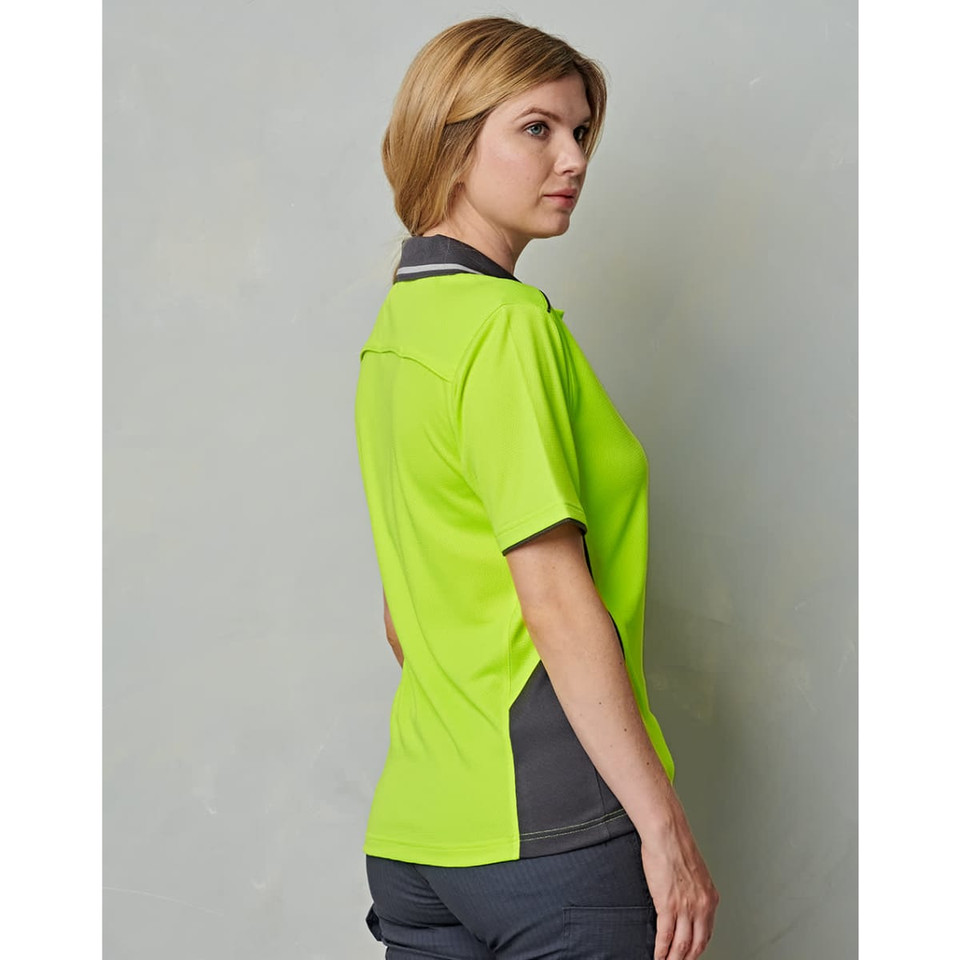Hi-Vis Bamboo Charcoal Vented S/S Polo