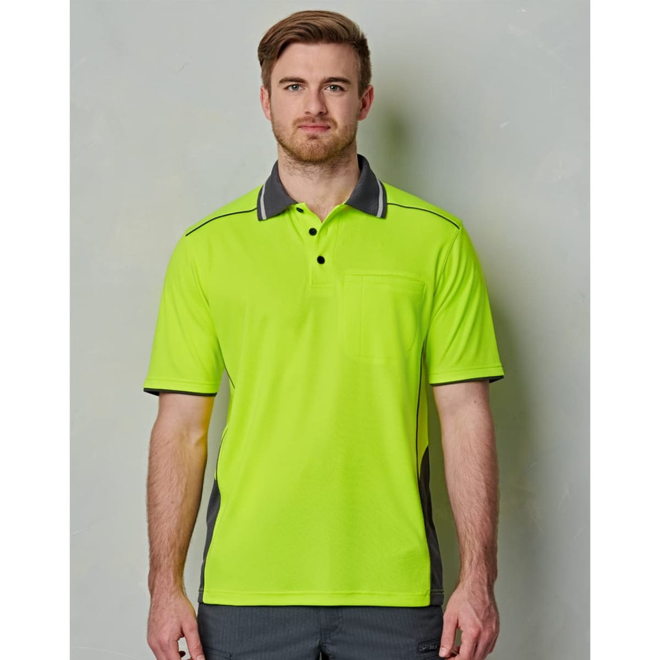 Hi-Vis Bamboo Charcoal Vented S/S Polo