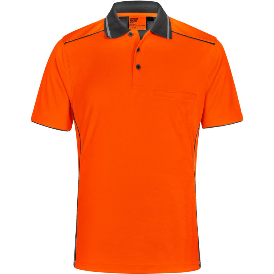 Hi-Vis Bamboo Charcoal Vented S/S Polo