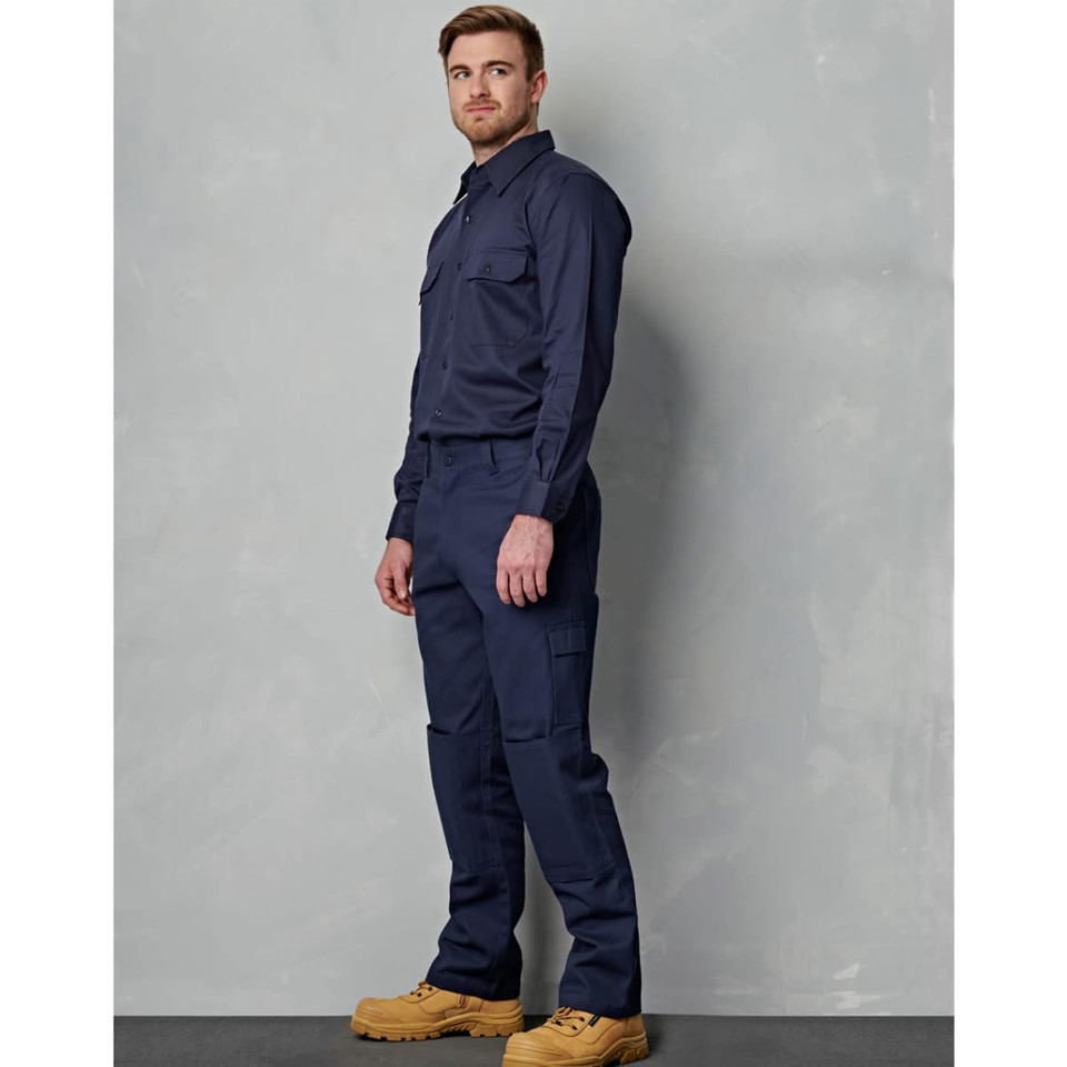 Men's Cotton Drill Pre-shrunk Cargo Pants With Knee Pads
