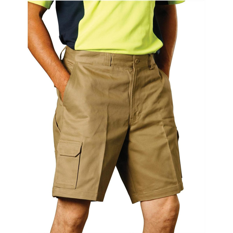 mens hvy cotton pre-shr drill short