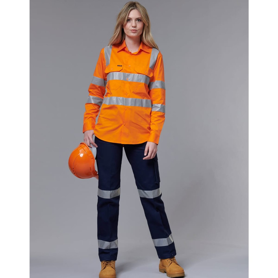 Ladies' Heavy Cotton Pre-Shrunk Drill Pant with 3M Tape