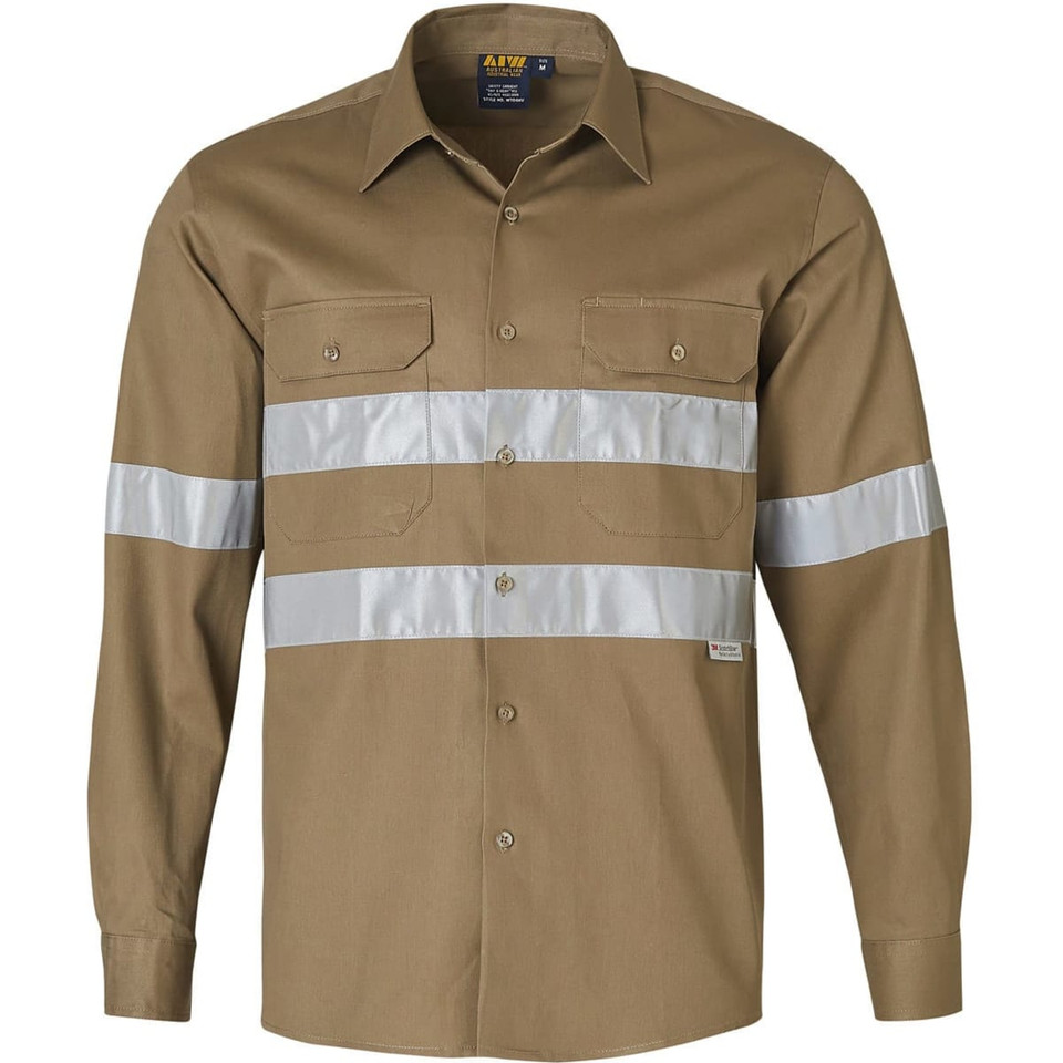 Cotton Drill L/S Work Shirt 3M Tapes