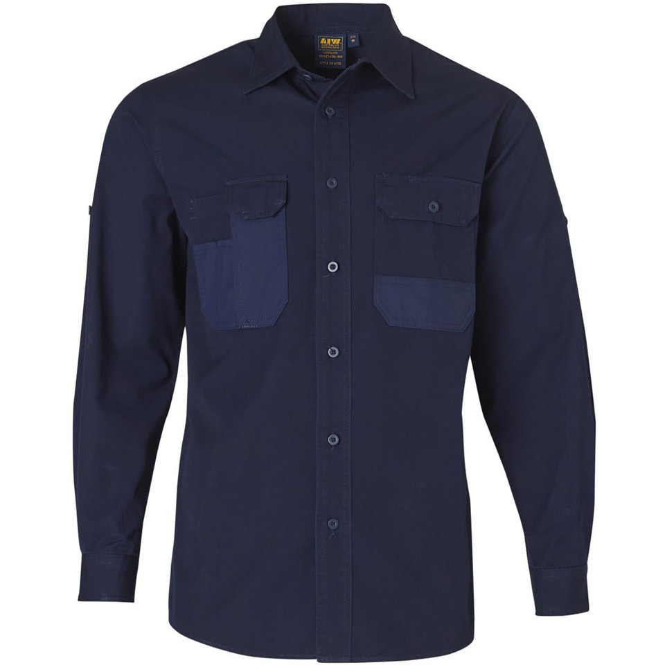 Fine Duck Weave Dura-Wear Long Sleeve Work Shirt