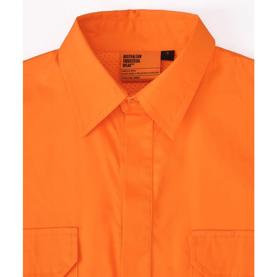 Hi Vis Cool-Breeze Closed Front L/S Shirt (Perforated Tape)
