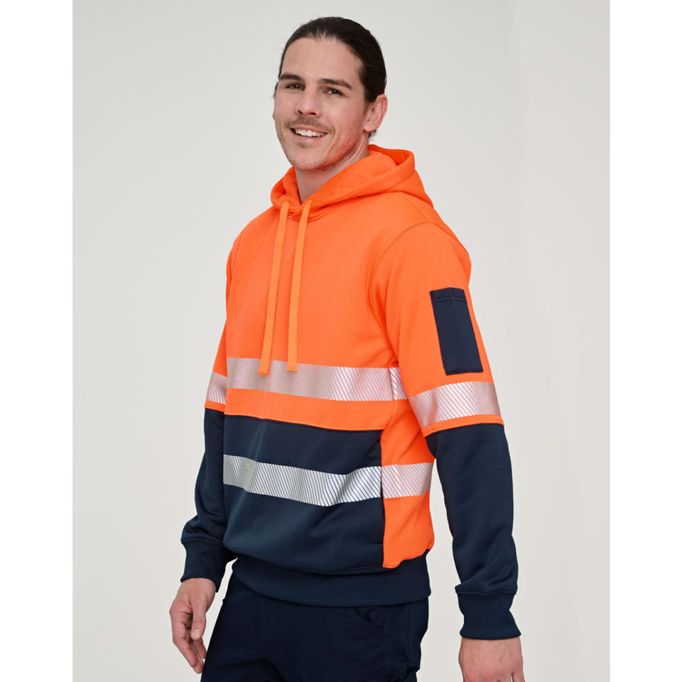 Hi-Vis Two Tone Safety Hoodie With Segmented Tapes