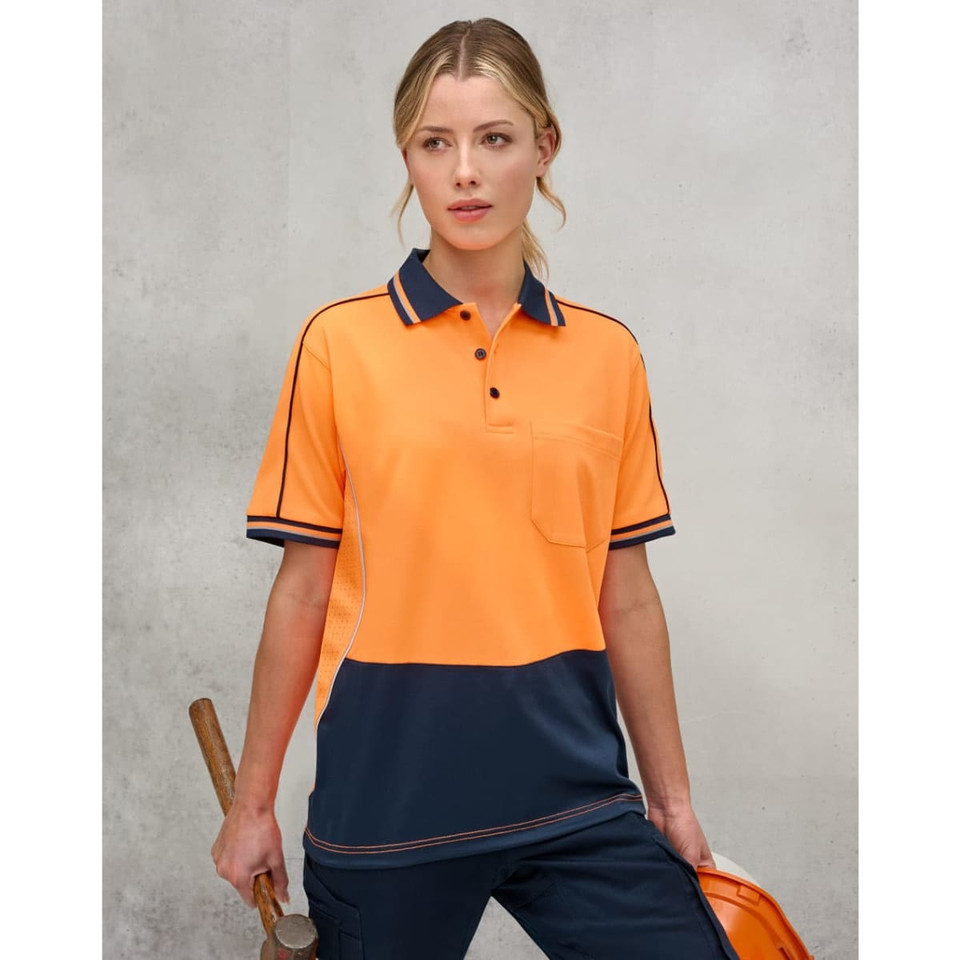 Hi-Vis Sustainable Cool-Breeze Truedry Safety S/S Polo