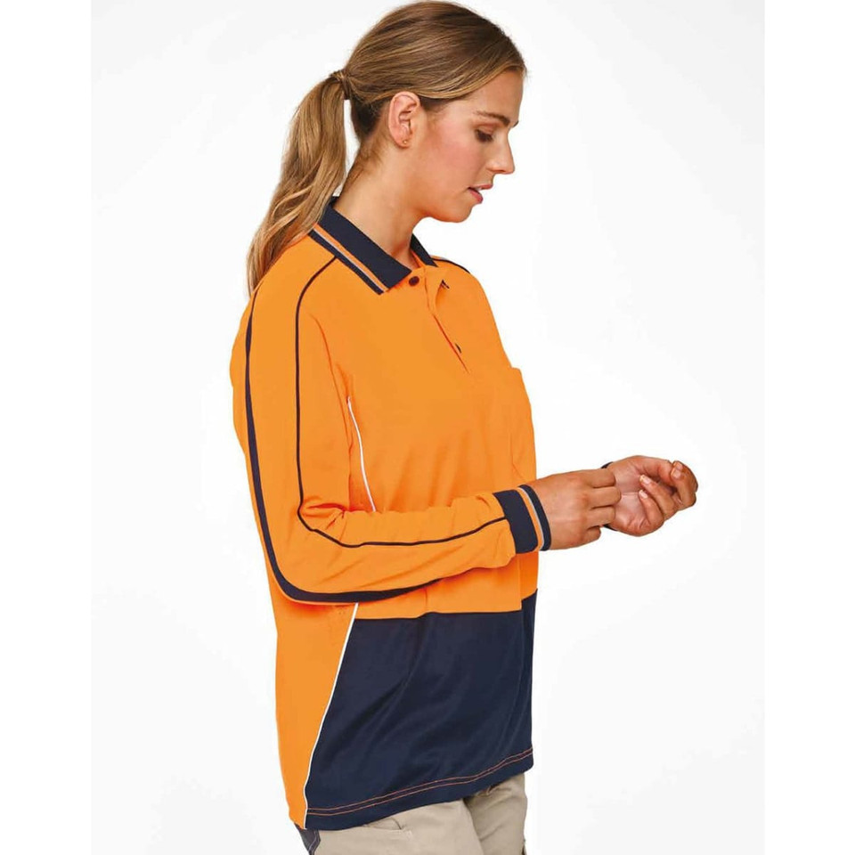 Hi-Vis Sustainable Cool-Breeze Truedry Safety L/S Polo