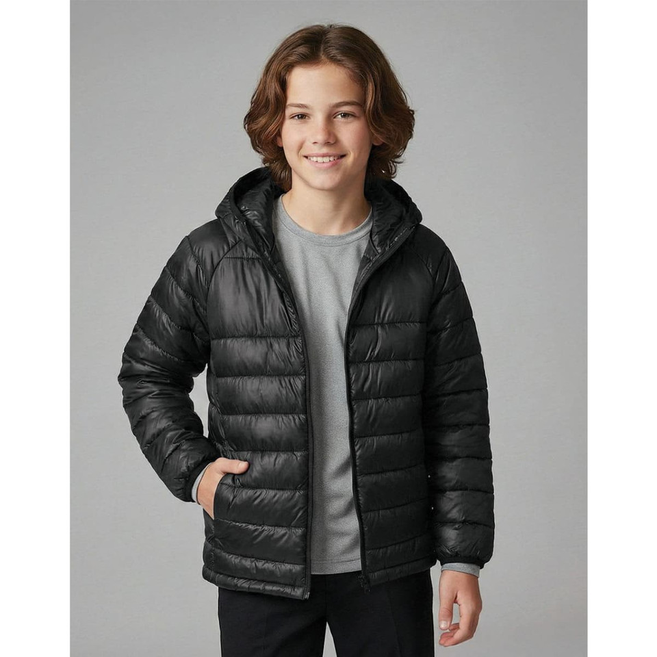 Kids' Sustainable Lightweight Hooded Puffer Jacket