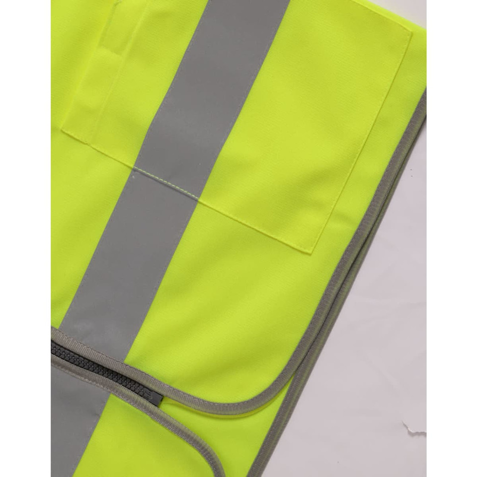 Hi Vis Safety Zip Vest With ID & Utility Pockets